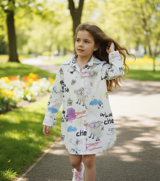 Printed Jeans Dress